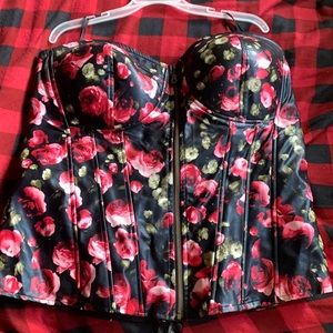 Faux rose corset top